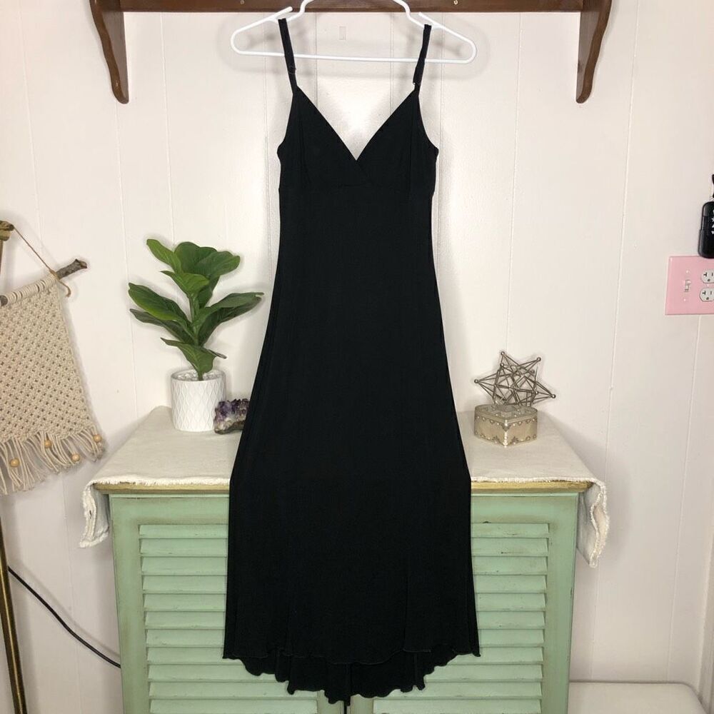 BeBe Womens Hi-lo Flare Hem Maxi Dress Black Size XS